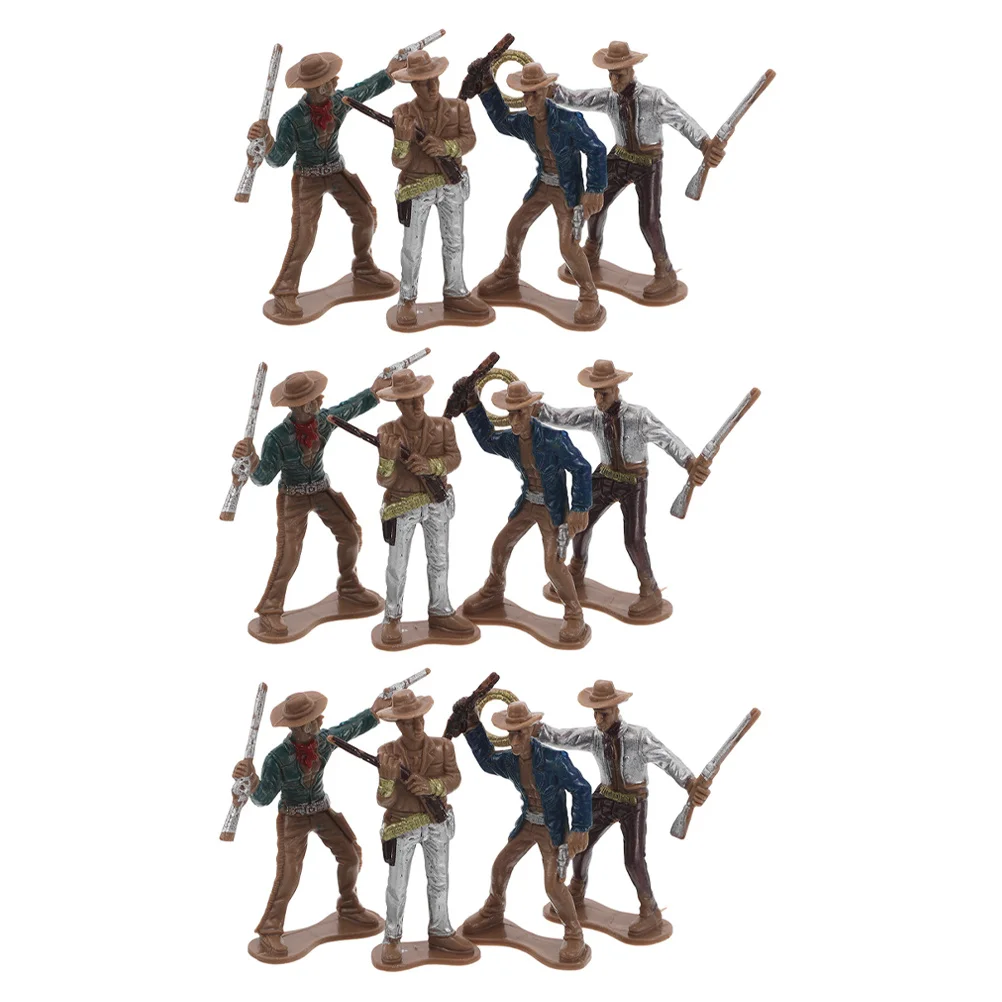

12Pcs Western Cowboy Figures Unique Colorful Design for Kids Educational Play Western Party Decorations Wild West Figures