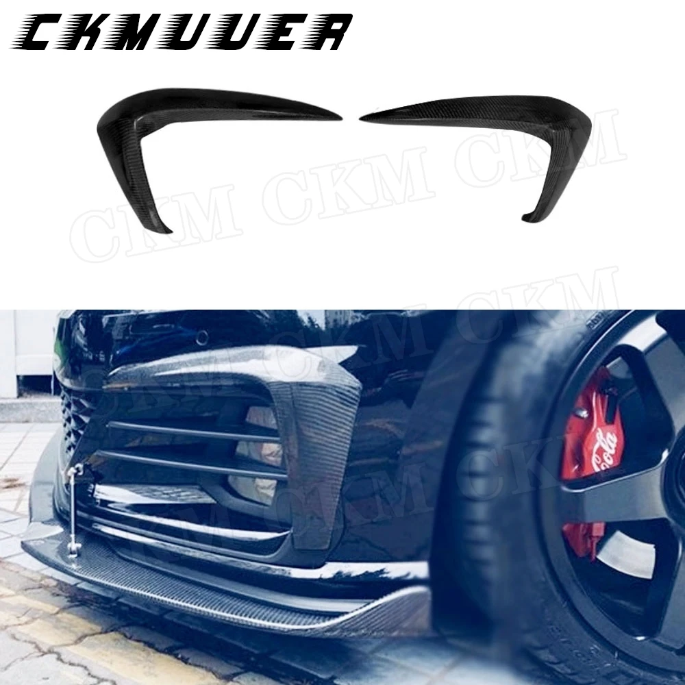 

CKMUUER Carbon Fiber Foglamp Trim Splitters Front Bumper Lip Splitters For Volkswagen VW Golf 7.5 GTI 2018 2019
