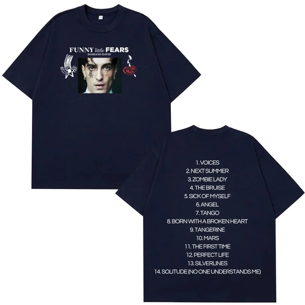 داميانو ديفيد مضحك الخوف الصغيرة جولة حول العالم تي شيرت الرجال النساء موضة خمر الهيب هوب تي شيرت عادية القطن تي شيرت الشارع الشهير #4