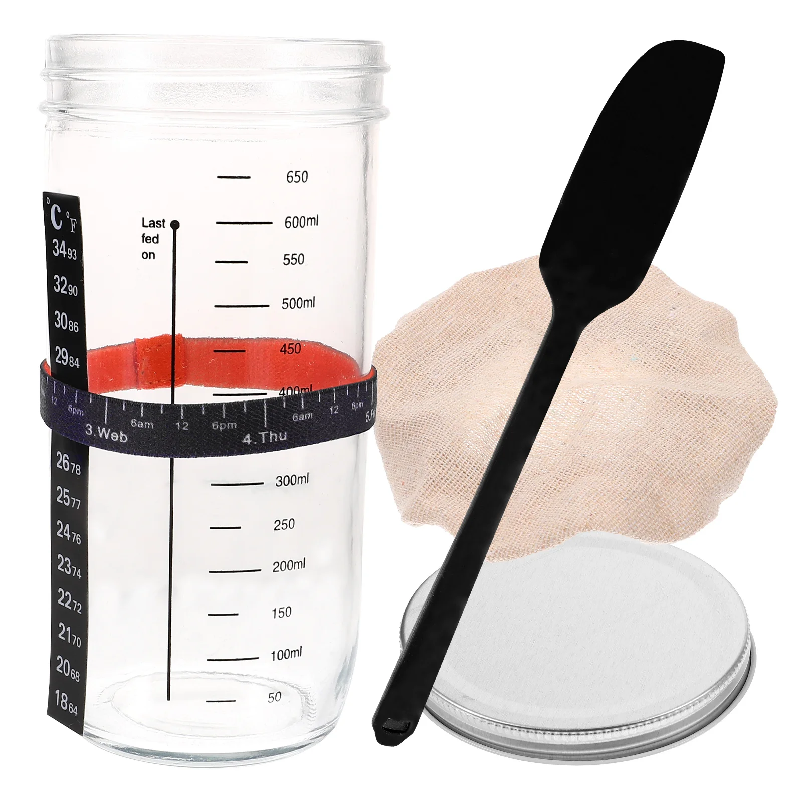 

1 комплект, стартовая банка для удара, стеклянный герметичный контейнер для ферментации, температура бумаги, силиконовый скребок, здоровая добавка, бесплатно