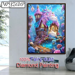 Landscape 100%  AB Diamond Painting Kits Castle Full Diamond Embroidery Stitch Fairy Dust Diamond Art Full Crystal Home Decor