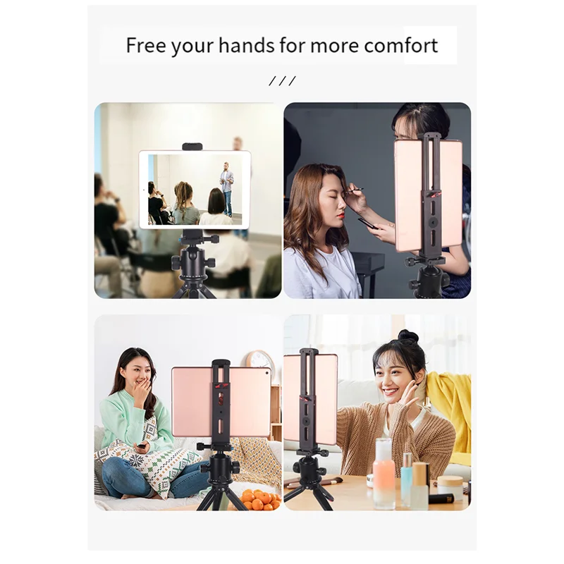 Алюминиевое крепление для штатива с адаптером для холодного башмака, зажим для планшета, подставка, держатель, регулируемая на 360 градусов подставка для планшета