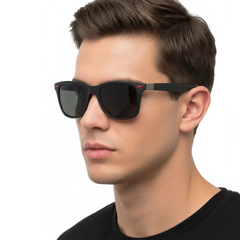 Offre spéciale lunettes de soleil polarisées hommes femmes classique carré en plastique conduite lunettes de soleil mâle mode noir voyage nuances UV400