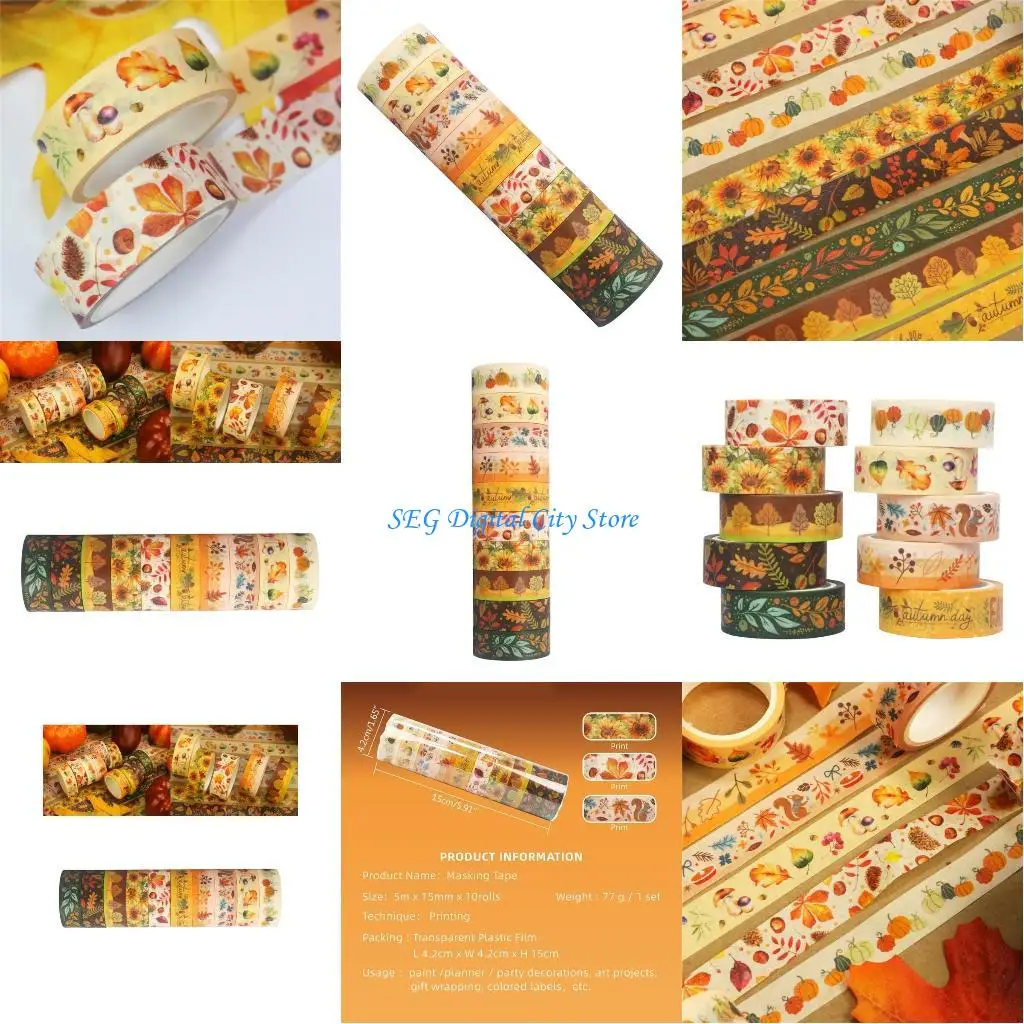 

U75B Autumn Hand Account And Paper Paper Tape Cartoons Adhesive Masking Tapes