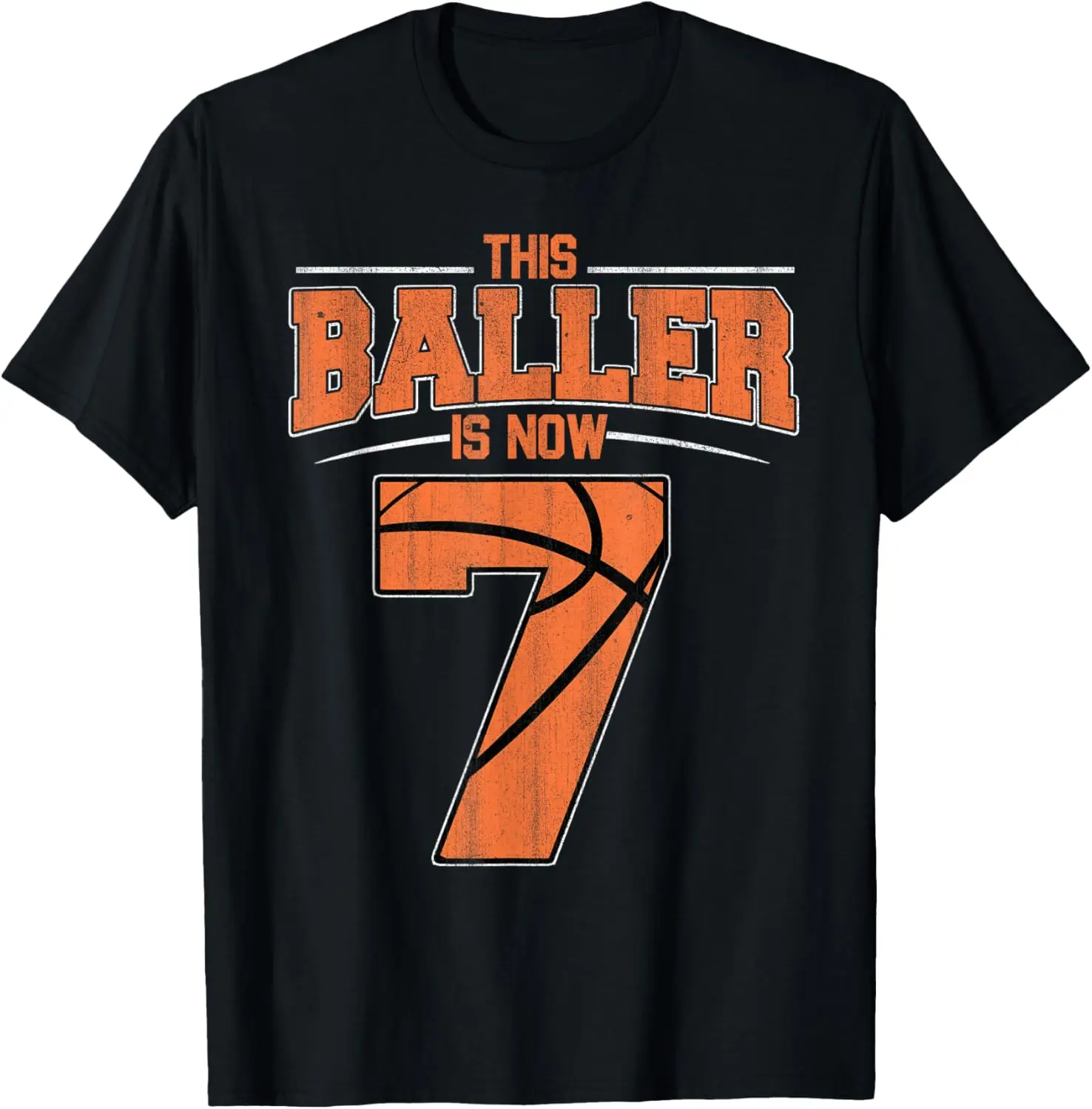 Happy Birthday 7th 7 Year Old Basketball Boys Seventh 2014 T-Shirt