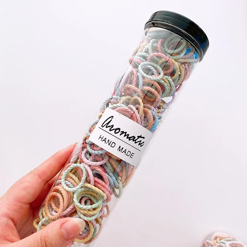 100 Teile/satz Elastische Haarbänder Mädchen Baby Haarschmuck Kind Haarring Kopf Seil Scrunchies Kopfbedeckung Ohne Flaschen – Detail 30