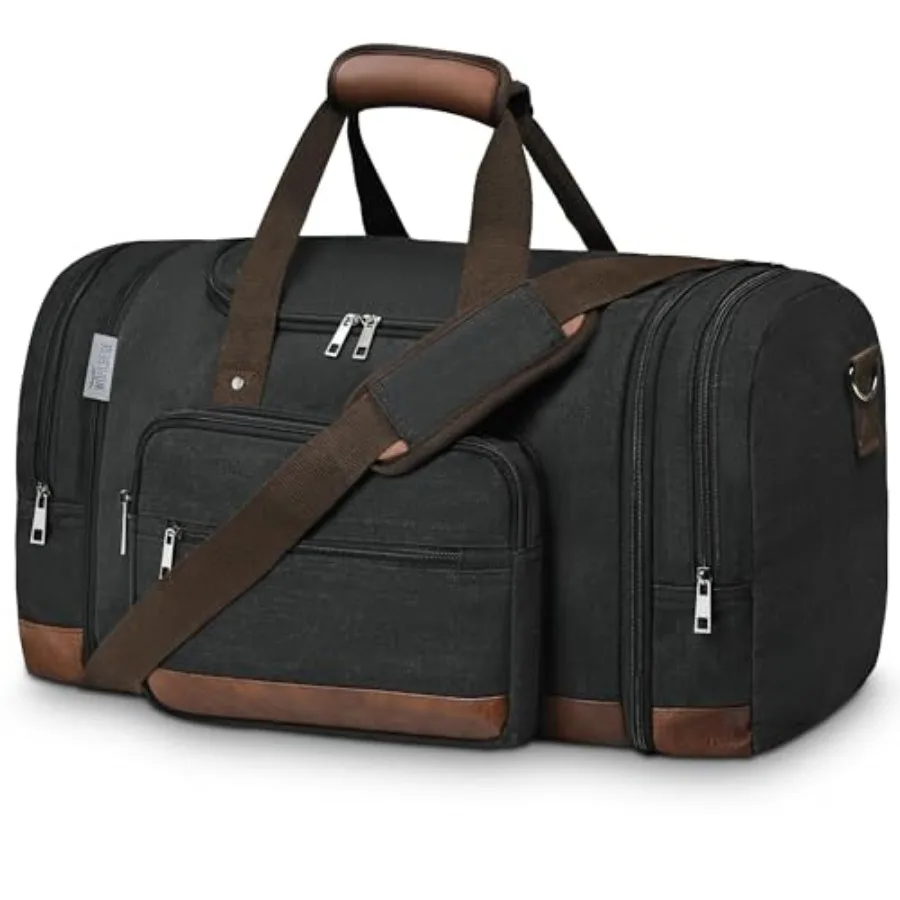 

Duffle Bag for Travel, Overnight Weekend Gym Carry On Luggage Bag, 50L Canvas Travel Duffel Bag for Men Women, Expandable Spaci