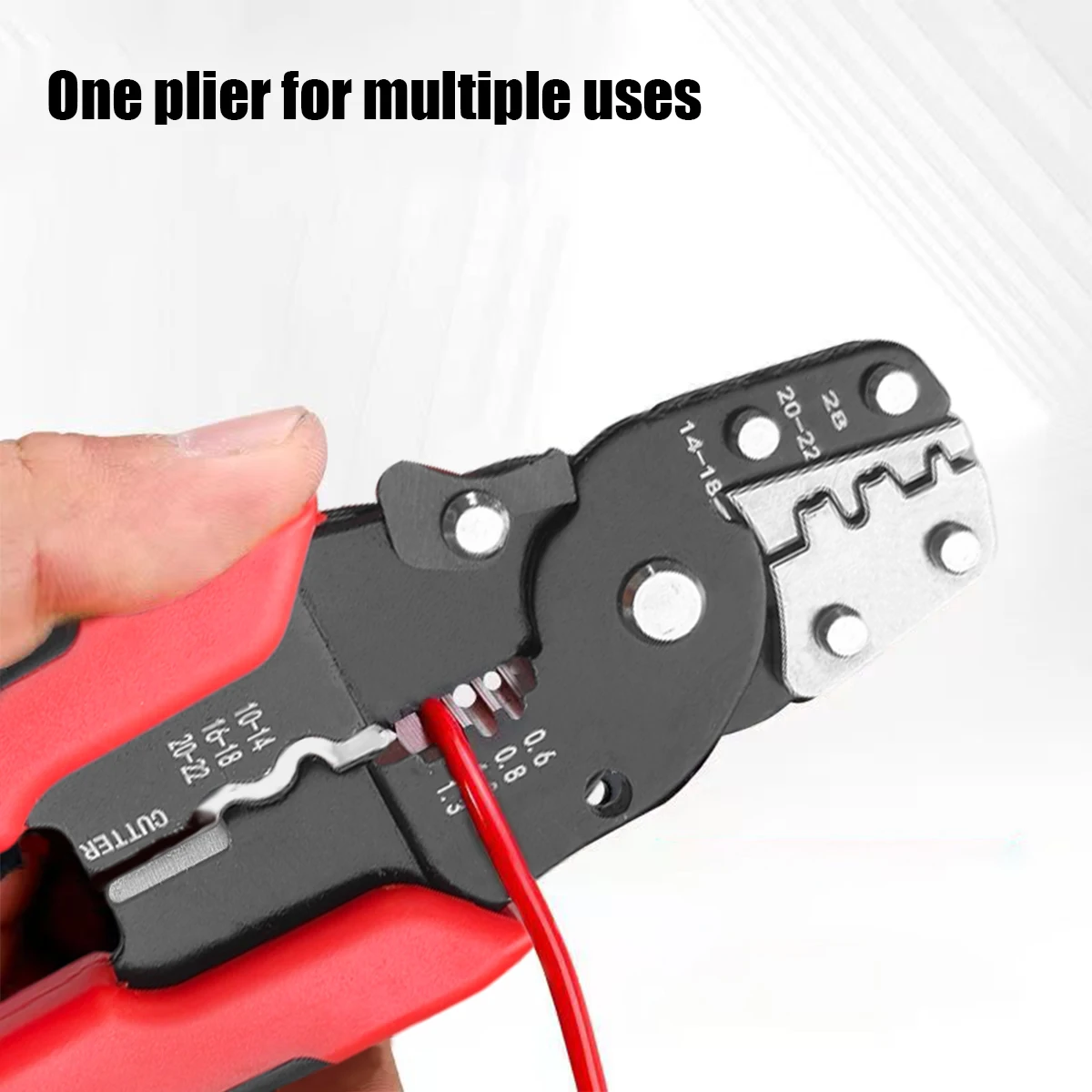 1-حزمة أداة تعرية الأسلاك، كماشة تجعيد كهربائية متعددة الوظائف من الدرجة الصناعية، كماشة قطع الأسلاك، أداة يدوية متجرد #4