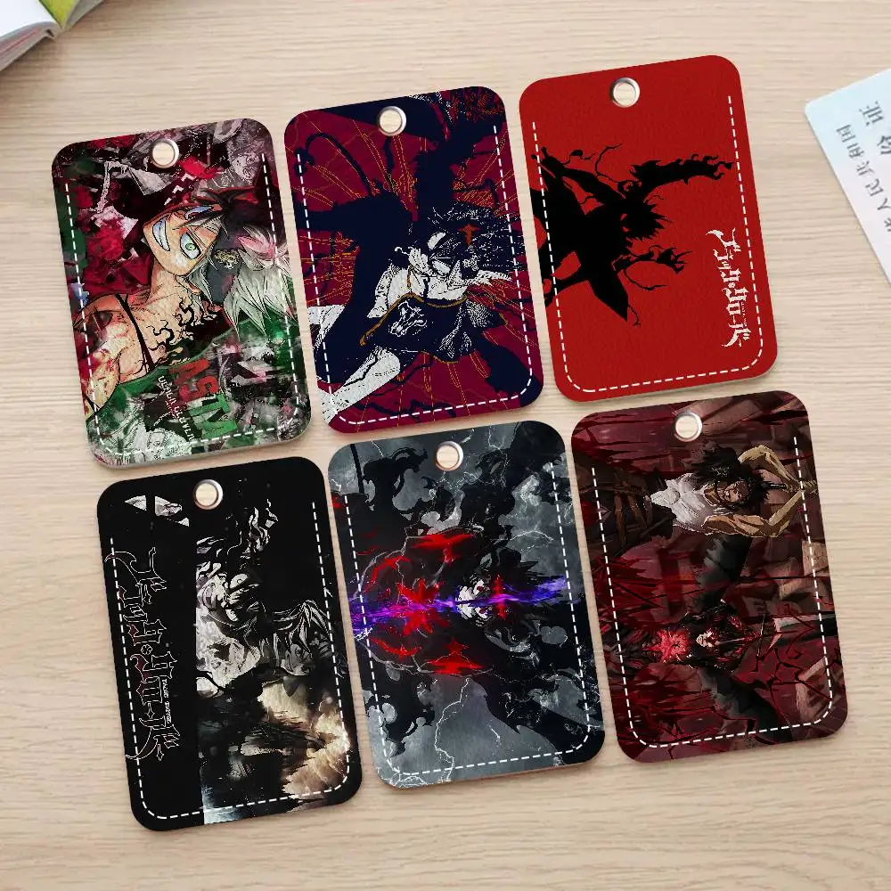 حامل شخصي ياباني أنيمي بلاك كلوفر مناسب لبطاقة البنك، مترو الأنفاق، محفظة بطاقات الحافلة، حافظة بطاقات، سلسلة مفاتيح حامل الشارة #1