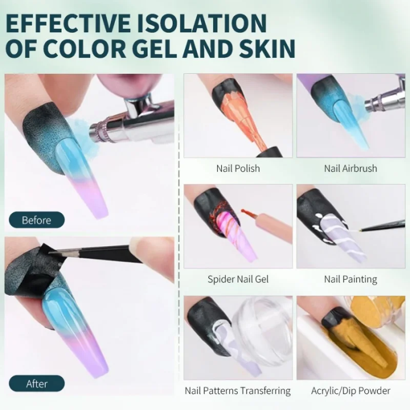 20/50pcs Nail Art Anti-Spill สติกเกอร์เริ่มต้น U-Shape Finger EDGE เล็บ Anti-Overflow Patch ฉีกขาดเล็บเจลซิลิโคน