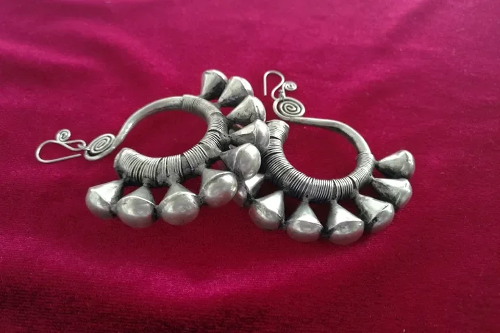 

Miao tribal style exotic tribal Miao silver personality exaggerated earrings earrings nine links