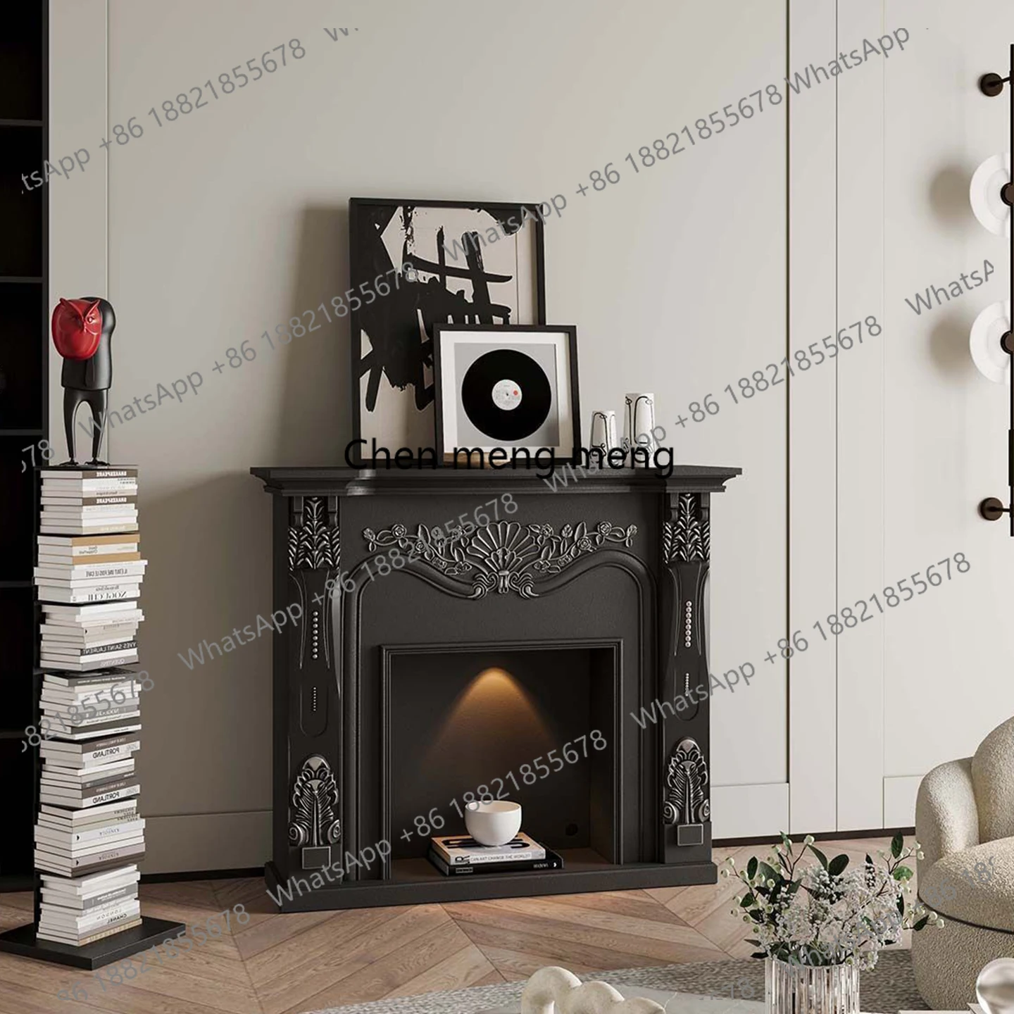 European fireplace 1.2 meters retro simulated fire decorative cabinet American electronic fireplace French