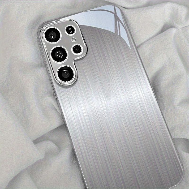

Electroplated gold new phone case for Samsung Galaxy S26 Ultra S25 Plus S24 S23 S22 fe tempered glass Artistic texture patterns