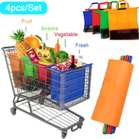 4Pcs/set Shopping Bags Supermarket Cart Storage Bags Reusable Eco-Friendly Product Classification Shopping Bag Insulated Bags
