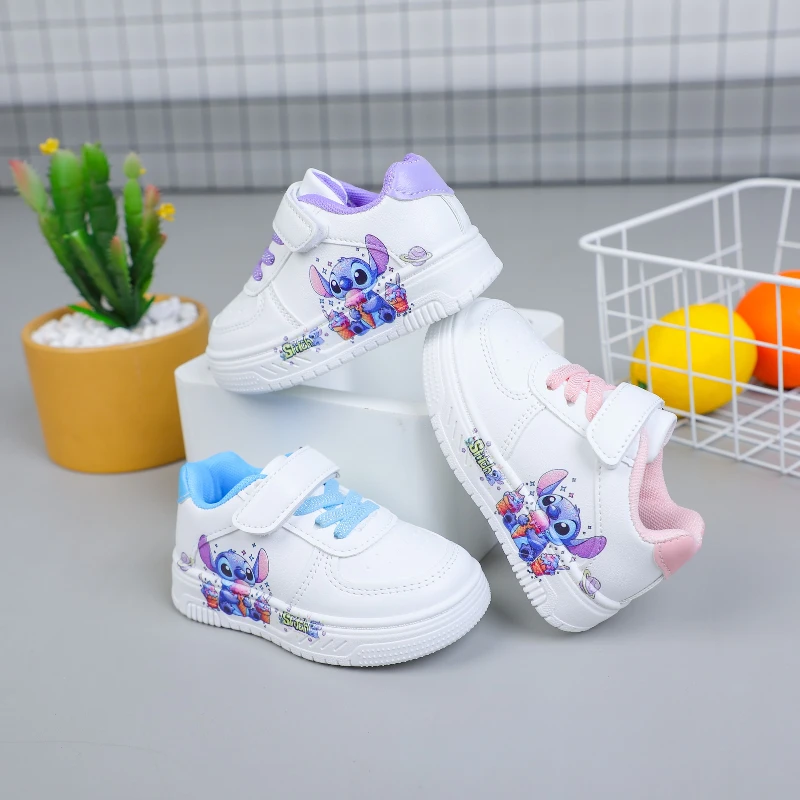 

Disney 2026 Summer Fashion Basket Stitch Shoes Cute Angel Tennis Shoes Couple White Shoes Children Casual Sneakers Sport Shoes