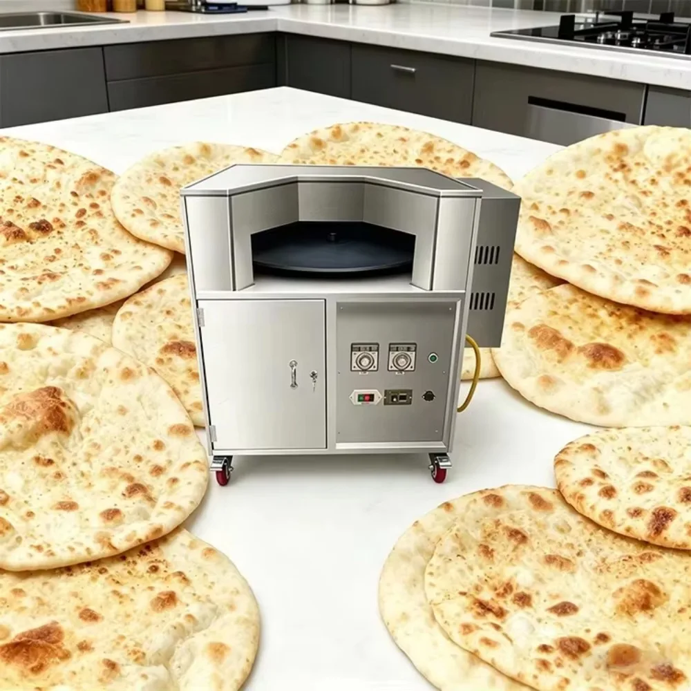 Automatic Temperature Controlled Rotary Pancake Oven Stainless Steel Crepe Baking Machine 110V/220V for Snack Shop