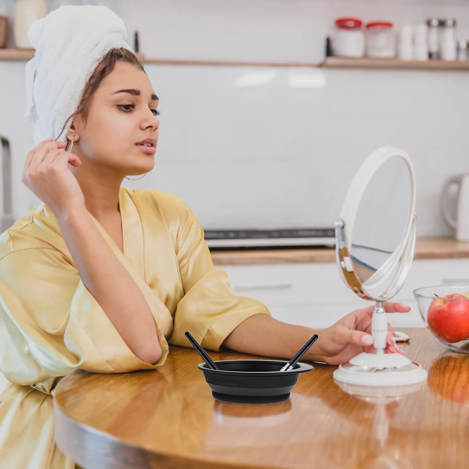 Tampone per pulizia riutilizzabile per pennelli per trucco Ciotola in silicone con superficie convessa per ombretto Strumenti per sopracciglia Lavatrice delicata sulle setole