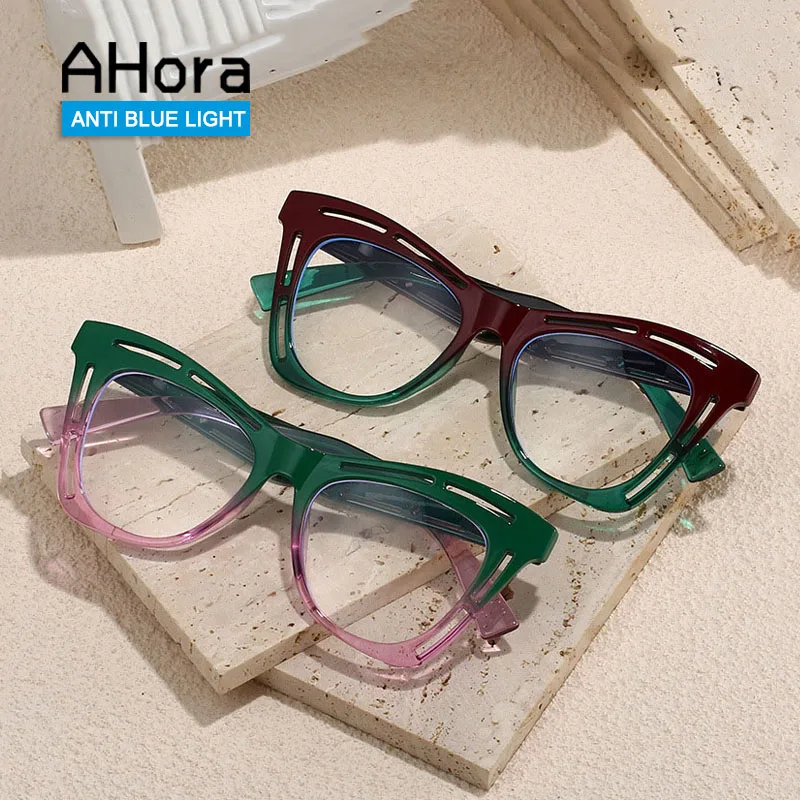 Ahora New Oversized Reading Glasses Women Optical Frame 2024 Luxury Brand Eyewear Anti Blue Blocking Presbyopic Eyeglasses 0to+4