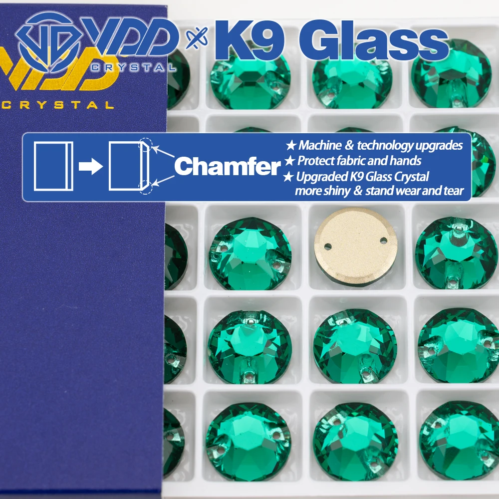 VDD S114 Grüner Zirkon 8 Große 8 Kleine Hochwertige K9 Glas Aufnähbare Strasssteine Kristall Nähsteine für Kleidungsdekorationen – Detail 2