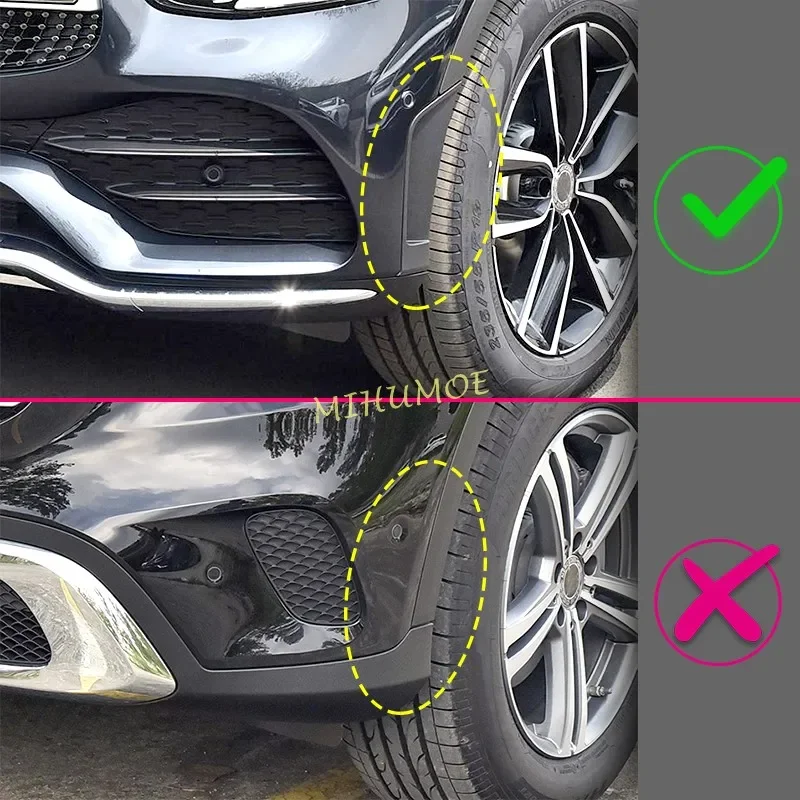 الكروم المصد الأمامي الحاجز غطاء فتحة التهوية الزخارف ل 2020-2022 مرسيدس GLC GLC300 X253 C253 #2