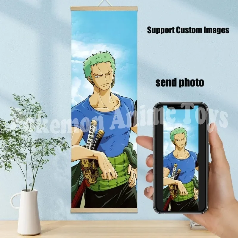 ONE PIECE Roronoa Zoro Wall Art Picture Scroll Canvas Wall Hanging Painting Home Decor Anime Poster Wall Art Room Decoration