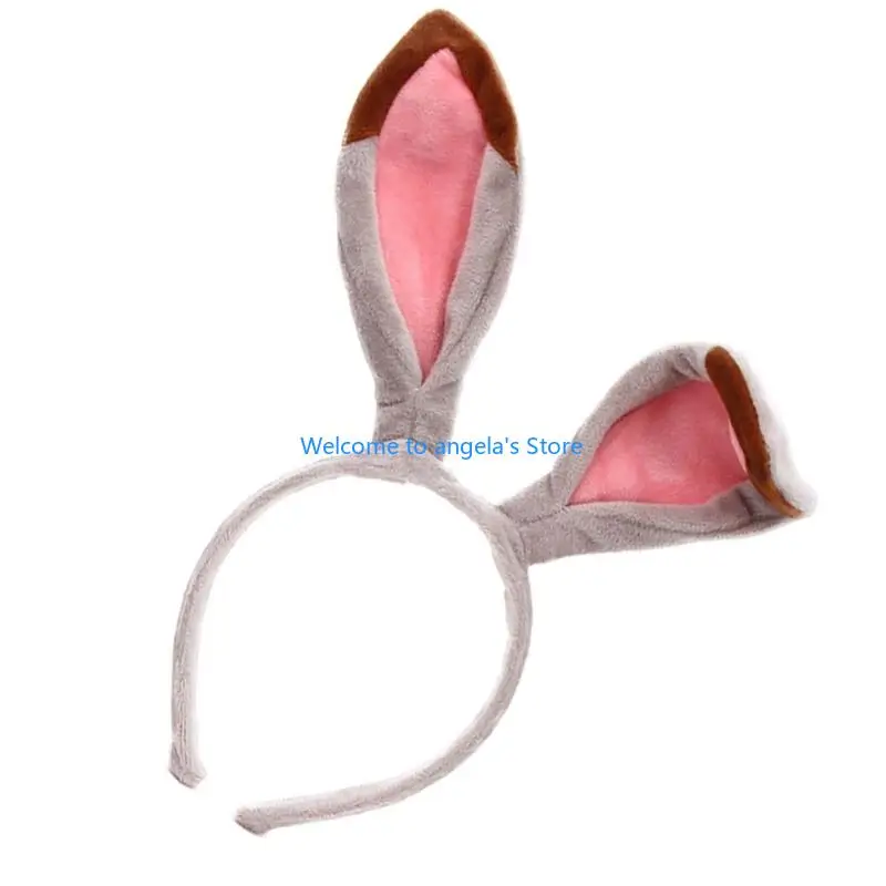 X4YC Furry Rabbit Ears Hairband Soft Hair Clip Headpiece Photo Props