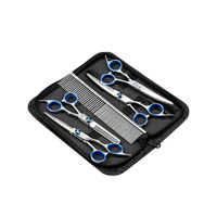 5pcs/Set Stainless Steel Pet Dogs Grooming Scissors Suit Hairdresser Scissors For Dogs Professional Animal Barber Cutting Tools