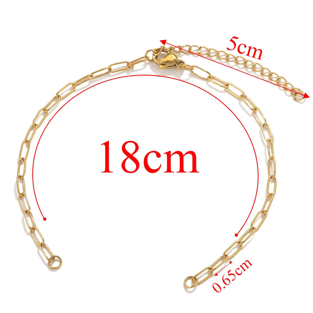 5pcs Stainless Steel Adjustable Bracelet Chains for DIY Jewellery Making