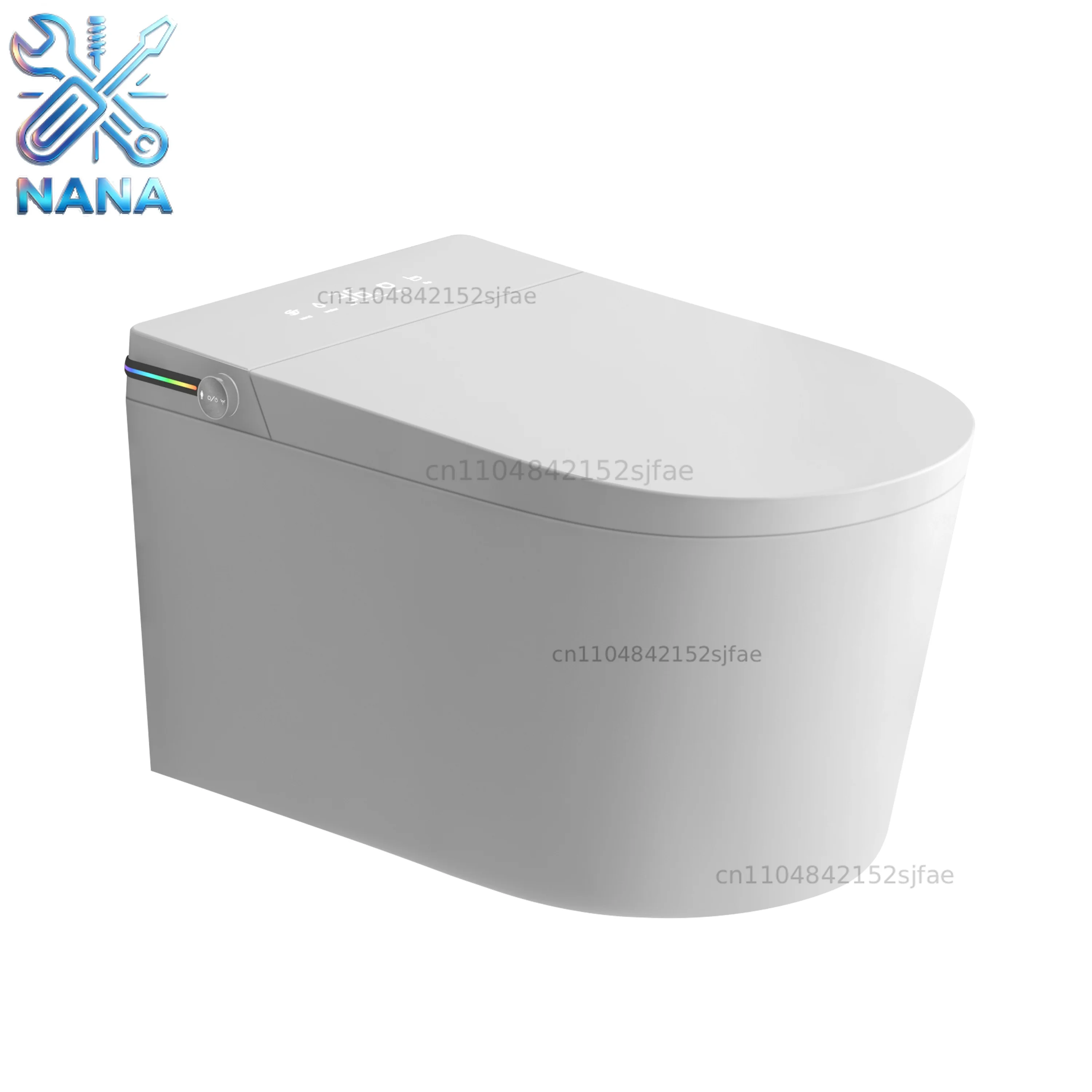 Smart wall-mounted ceramic toilet, double flush, automatic operation, sensor technology, remote control included, automatic