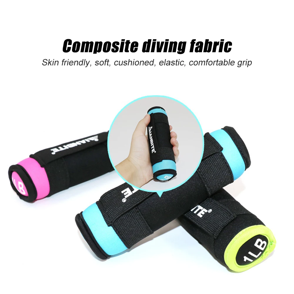 WECANTOP 1 par de pesas de mano para mujeres y hombres, juegos de pesas de mano para caminar con mancuernas suaves con correa de mano - 1LB 2LB 3LB