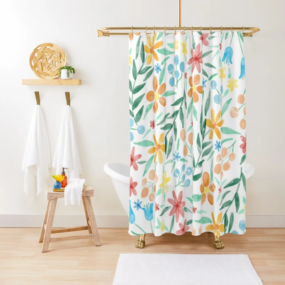 

Flowers Shower Curtain Waterproof Shower Transparent Bathroom Shower Funny Waterproof And Anti-Mold Curtain