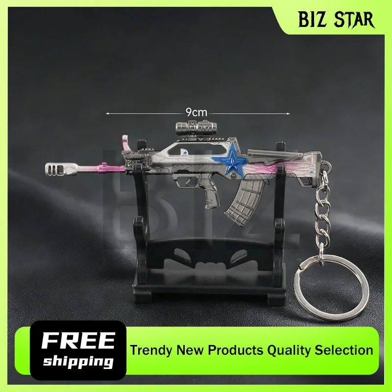 9cm/3.5in Delta Force Mini Steel Will Alloy Gun Model Toy Keychain Accessories Gift for Boy Desktop Display Ornaments Collection