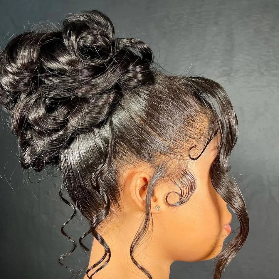 

Natural Black 360 HD Full Lace Human Hair Wigs Body Wave 13x4 Lace Frontal Wig 100% Brazilian Body Wave Ponytail Wig Human Wigs