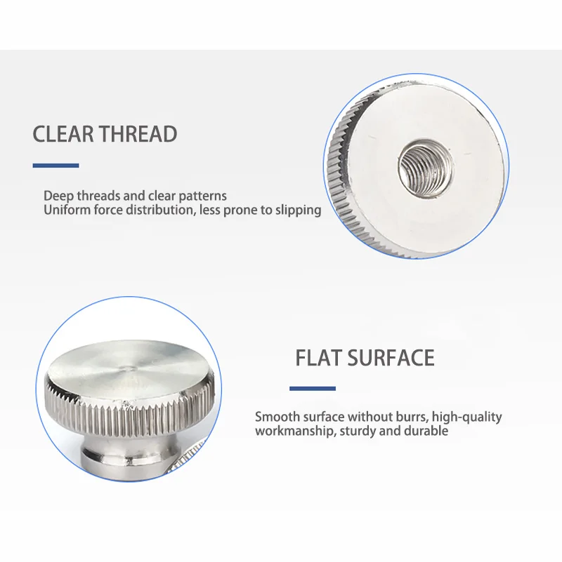 2pcs 304 Stainless Steel M3/M4/M5/M6/M8/M10/M12 High Head Rolled Nut GB806 Hand Twisted Step Round Nut  Blind Hole/Through Hole