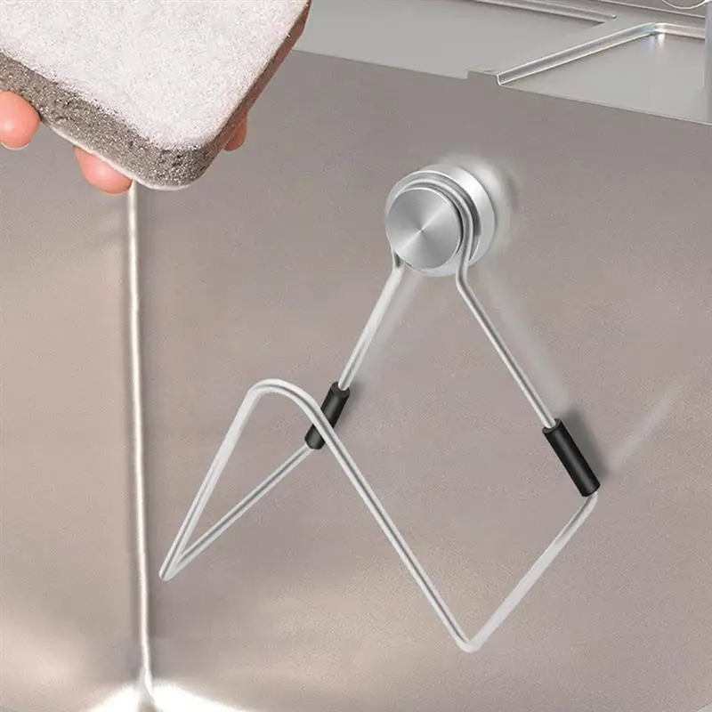 Sponges Holder Kitchen Sink Drain Drying Hanger Storage Organizer Cleaning Storage Hooks Wall Kitchen Home Magnetic shelf Soap