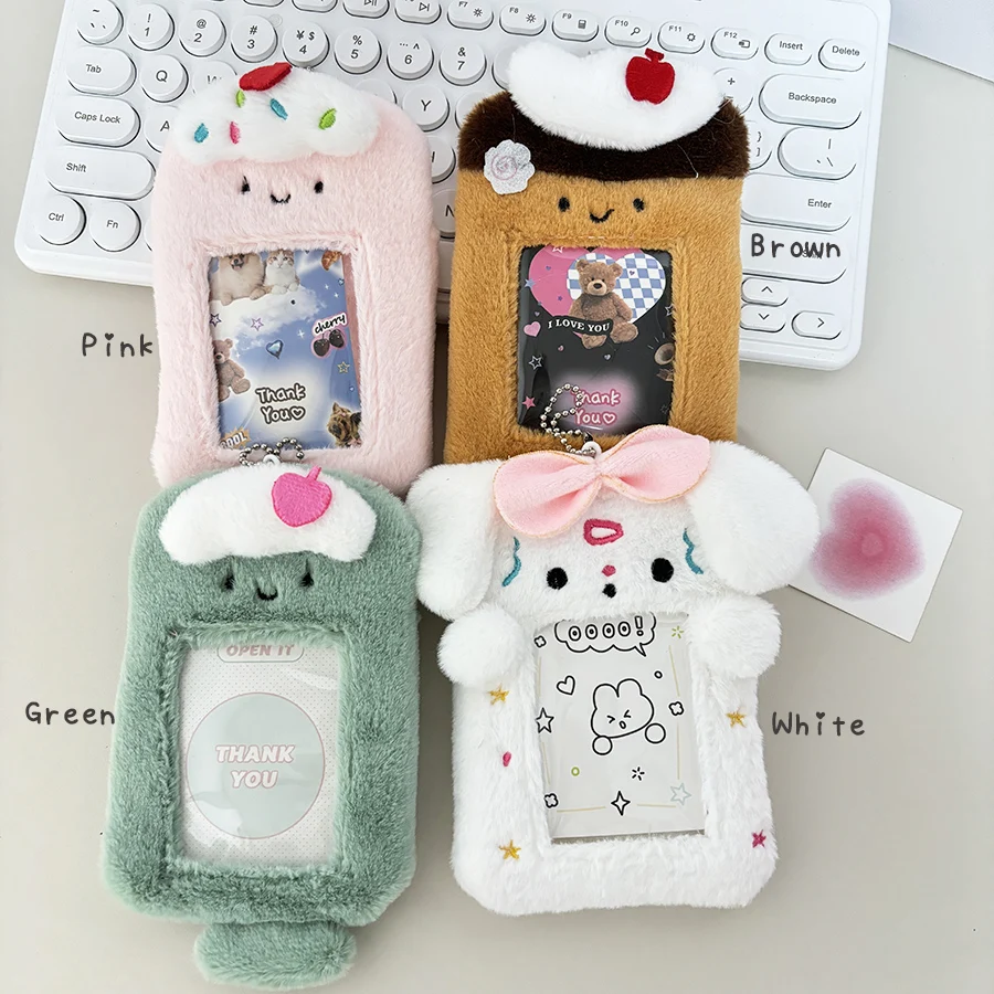 SKYSONIC New 3 Inch Photocards Plush Kpop Holder Kawaii Idol Postcards Storage Card Bag Kpop Collect Organizer Schoolbag Pendant