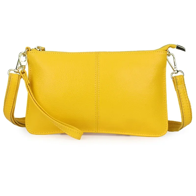 Women Genuine Leather Day Clutches Candy Color Shoulder Bag Women\'s Fashion Crossbody Bags Small ladies hand bags Clutch bolsos