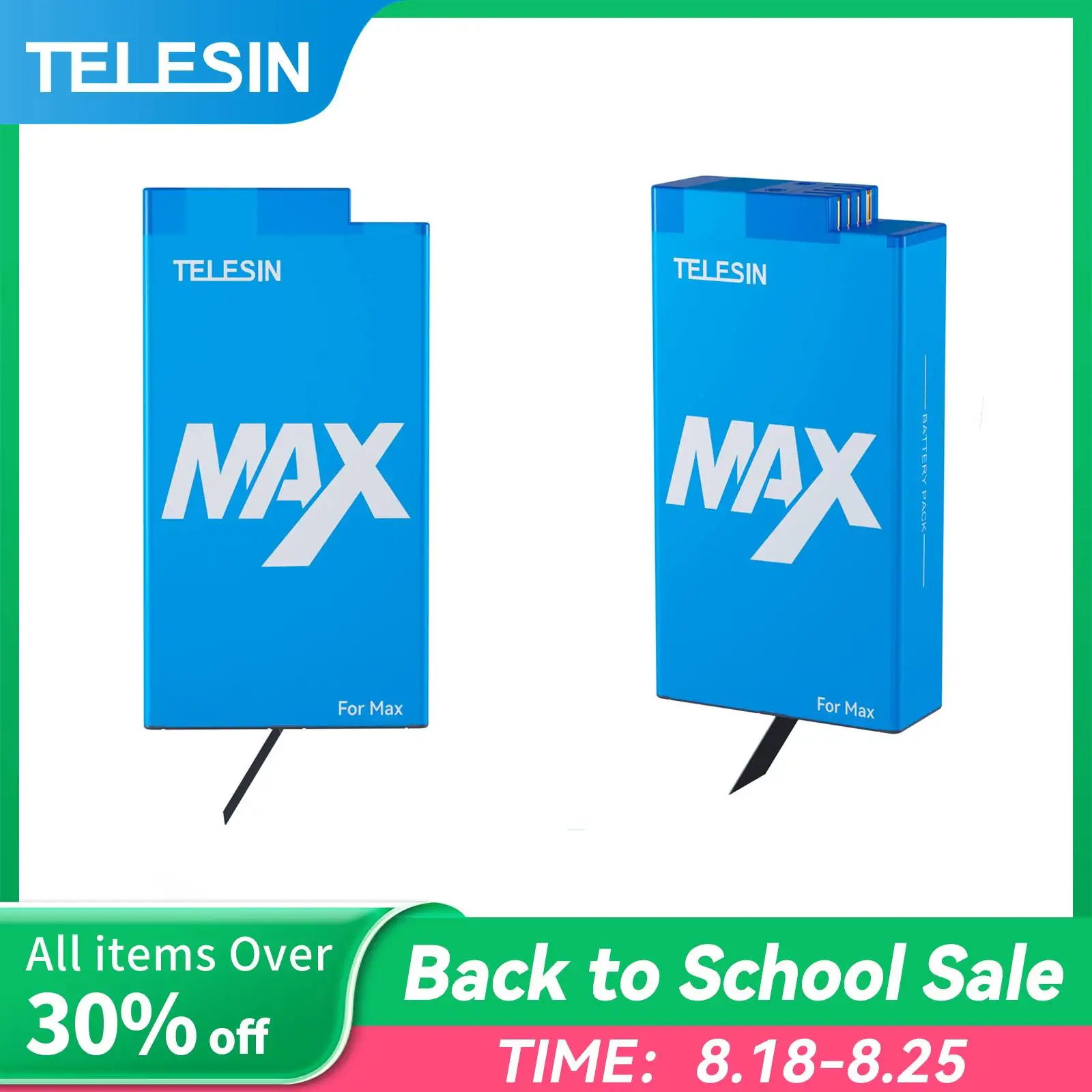 

TELESIN 1600mha аккумулятор для Gopro max аккумуляторная литиевая аккумуляторная батарея для экшн-камеры Gopro Max аккумуляторы аксессуары