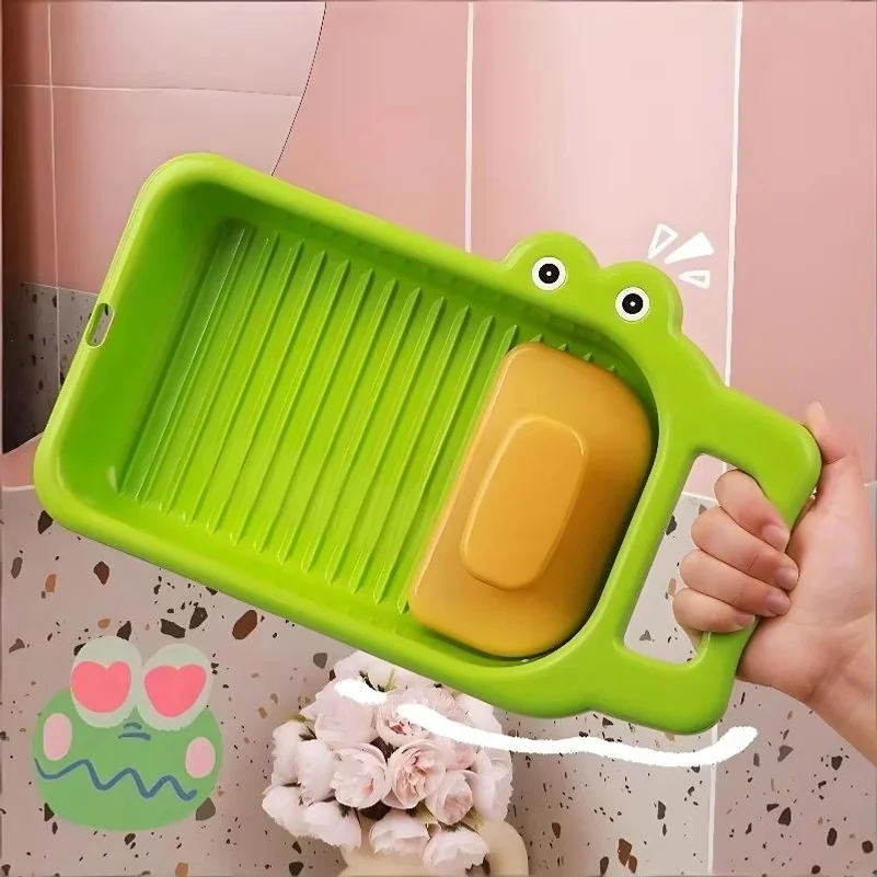 Hot Sale Household Cartoon Crocodile Washboard Non Slip Multifunctional Hand Wash Board Dorm Underwear Laundry Accessory