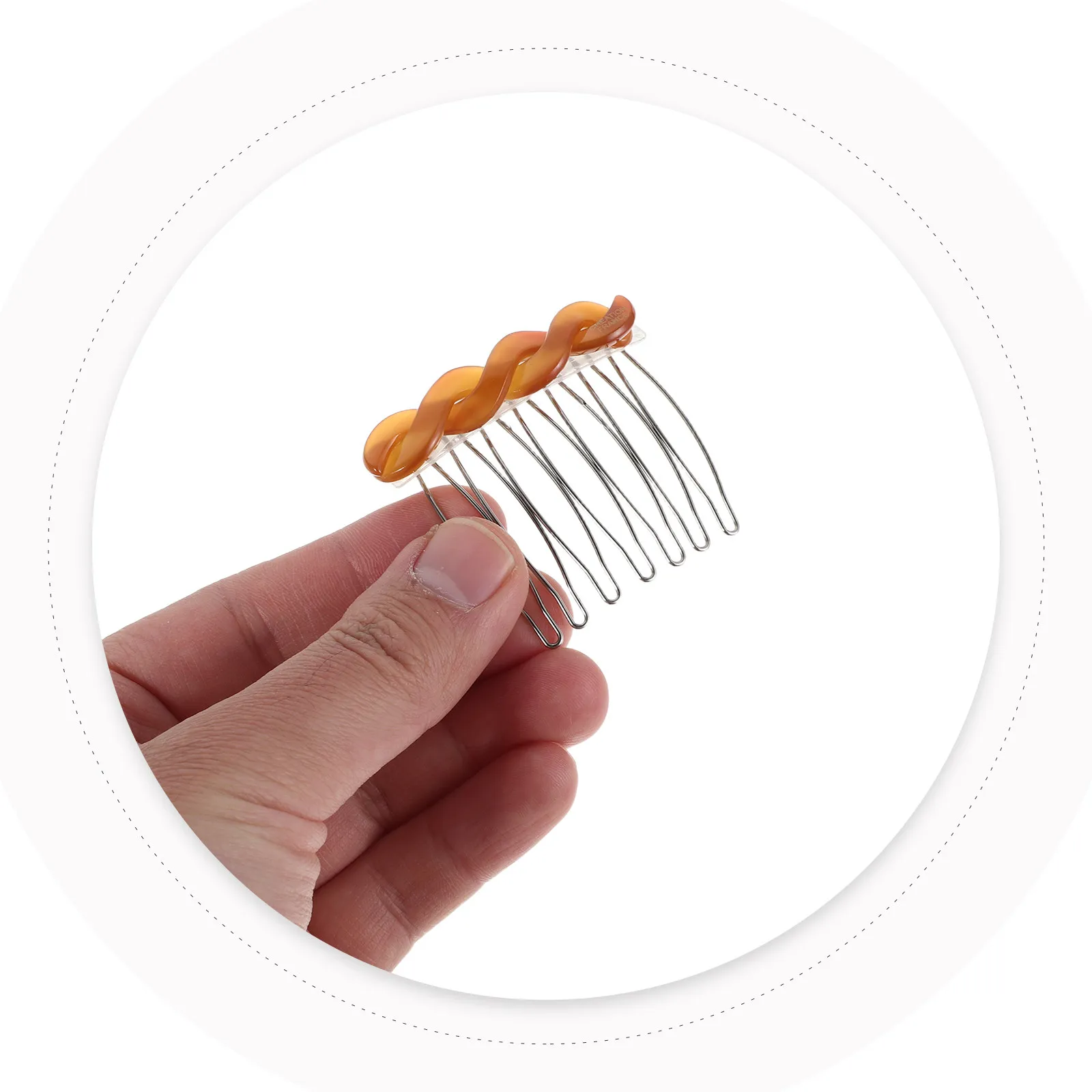 

4Pcs Acetate Hair Side Combs Small Seven-Tooth Bangs Pins Strong Hold Bridal Office Fringe Fixer Chic Half-Up Hair Styling