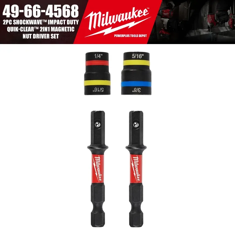 

Набор магнитных ключей Milwaukee 49-66-4568 2PC SHOCKWAVE Impact Duty QUIK-CLEAR 2-в-1, 2 шт., аксессуары для инструментов