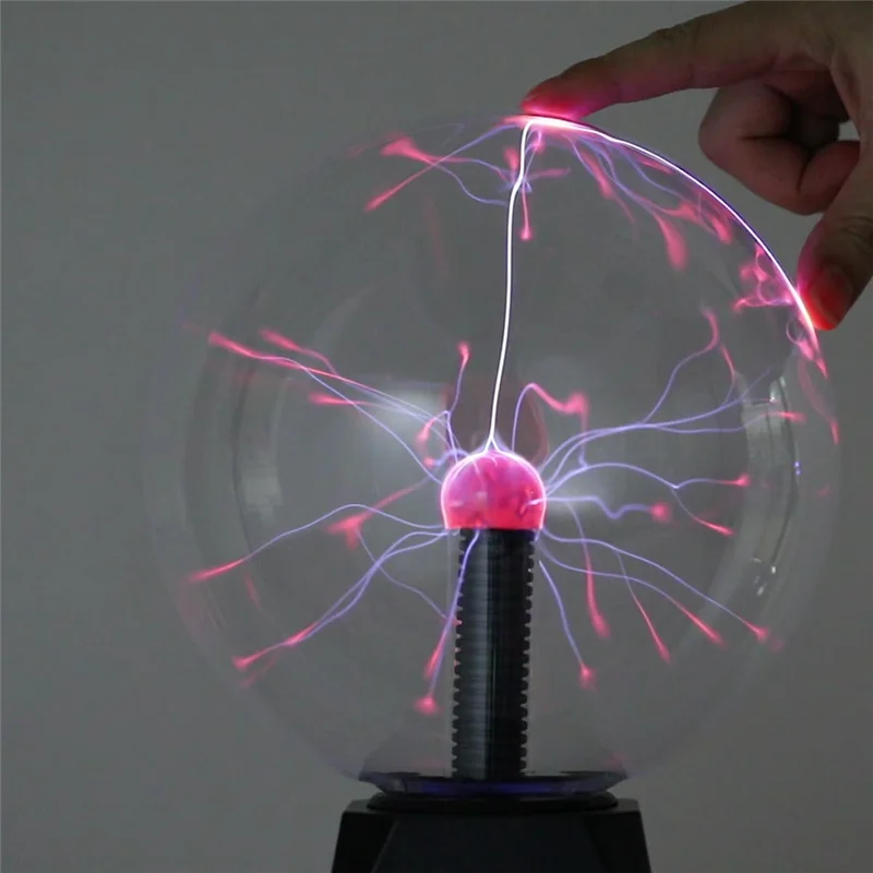 

A84E-Glass Ball 8 Inch Magic Plasma Touch Sensitive Lamp Indoor Desktop Decoration Child Holiday Gift Night Light