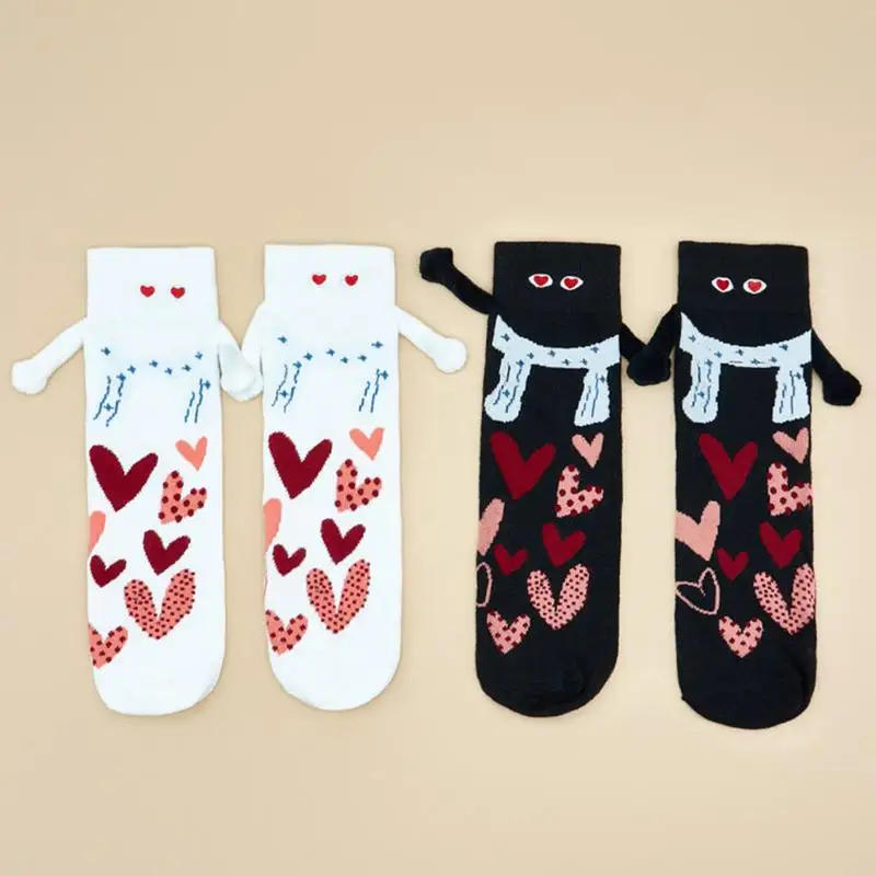 

Hand Holding Socks Adult Funny Couple Magnetic Hand Socks Unisex Mid-Tube Socks Festival Stocking Stuffer for Valentine's Day