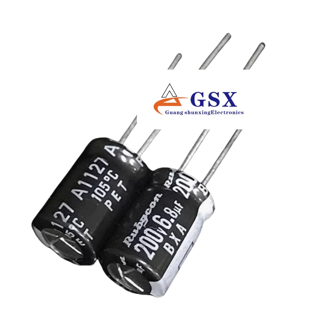 

6.8UF 200V imported electrolytic capacitor 200v6.8uf 8 * 11.5 ruby BXA high-frequency long-life