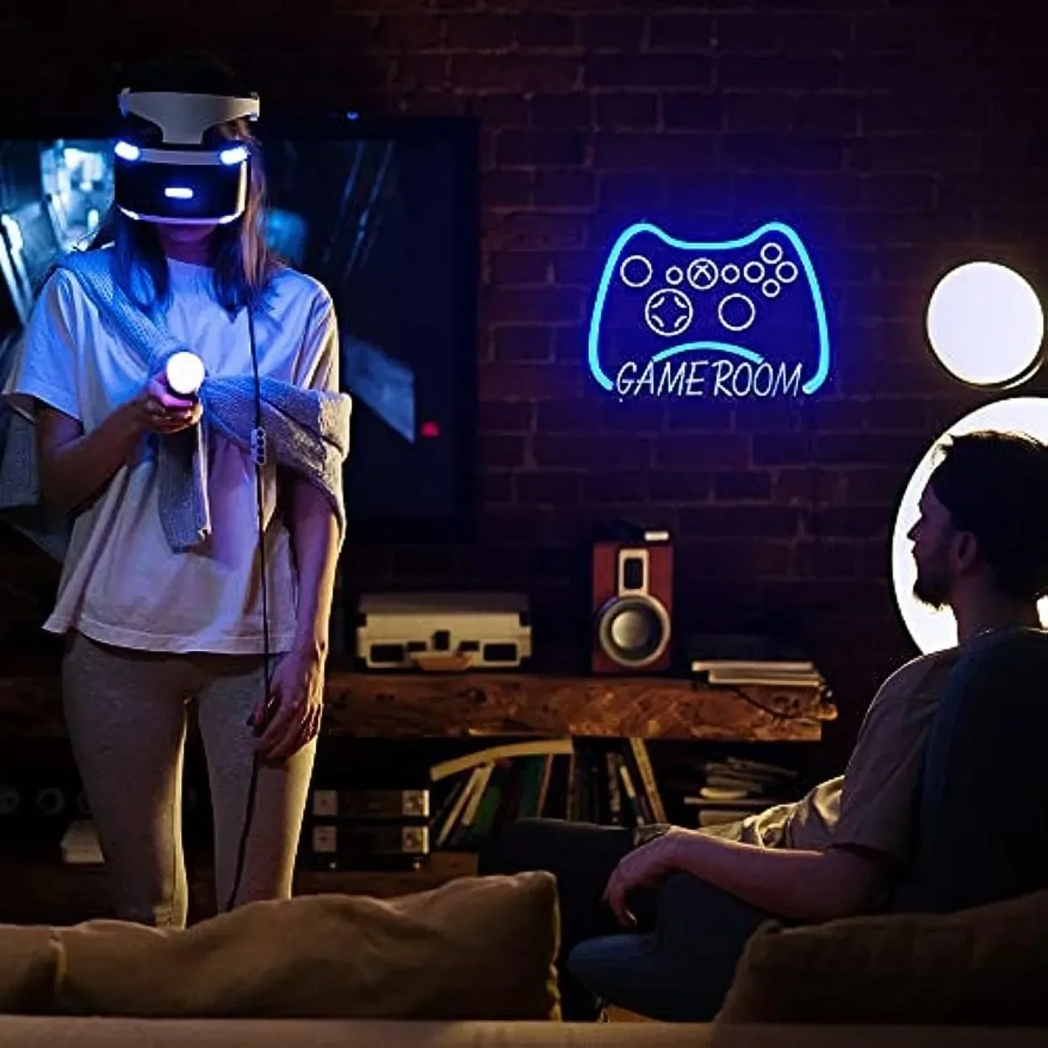 غرفة الألعاب كبيرة LED النيون تسجيل ضوء النيون جدار ديكور فني لغرفة الألعاب غرفة نوم مقهى غرف معيشة بار هدايا الحفلات USB عكس الضوء #5