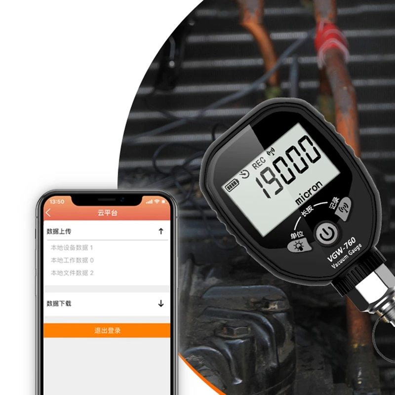 Wireless Vacuum Gauge VGW-760 Intelligent High- Digital Electronic Refrigerant Vacuum Negative Pressure Gauge-A69M