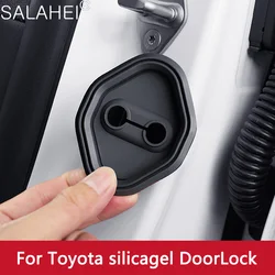 4pcs Absorber Silicone Car Door Lock Buckle Anti-collision Protective Cover for Toyota RAV4 2013-2022 Camry Vios C-HR CHR 2022