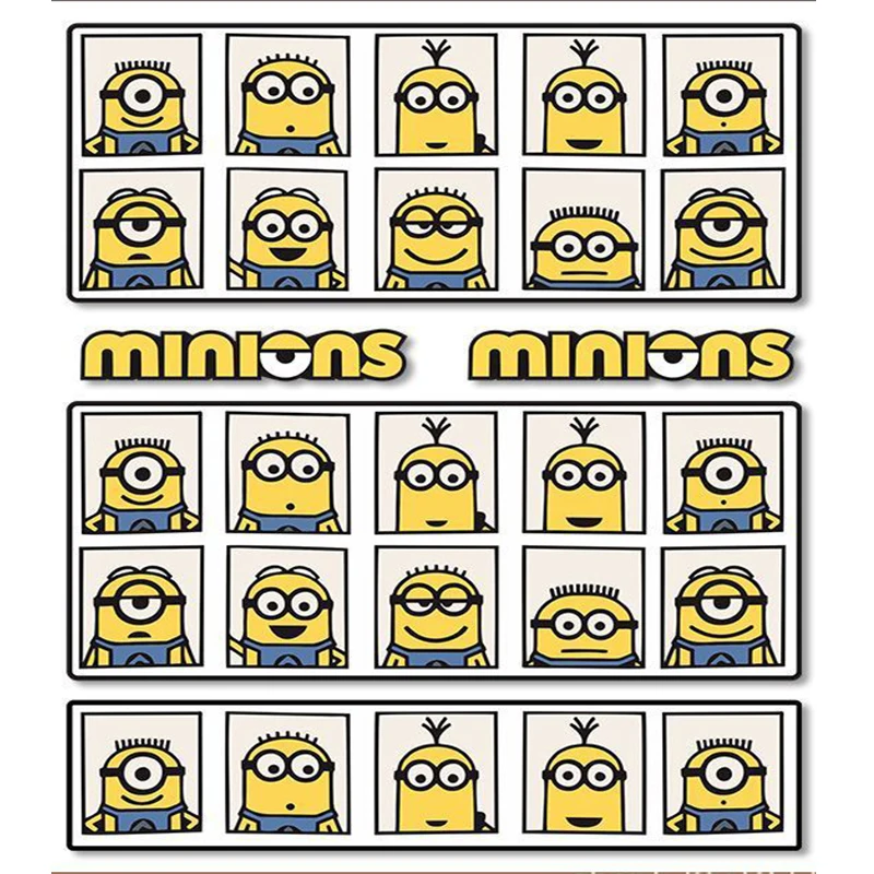 Despicable Me Minions Kawaii Cartoon Stickers Waterproof Decorative Stickers Cartoon Creative Car Stickers Children Gift