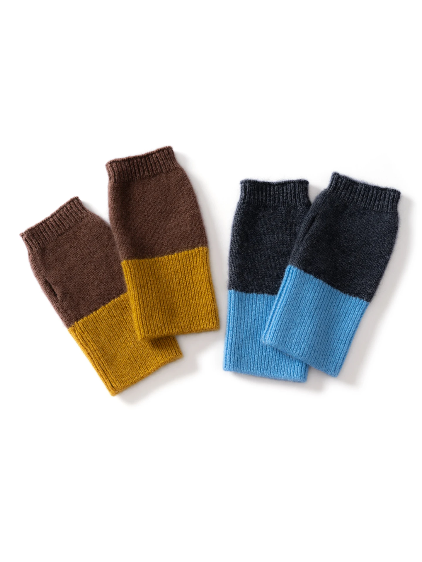 女性用カシミヤニットハーフフィンガーグローブ快適で暖かいファッショナブルな冬用タッチスクリーン対応手首保護