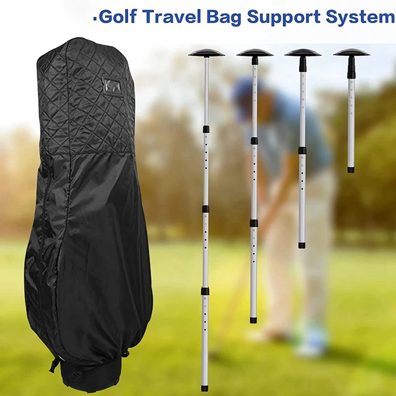 Top!-Portable Golf Club Stiff Arm Support Protector Travel Bag, Sturdy Aluminum Pole, Fully Adjustable To Protect Clubs